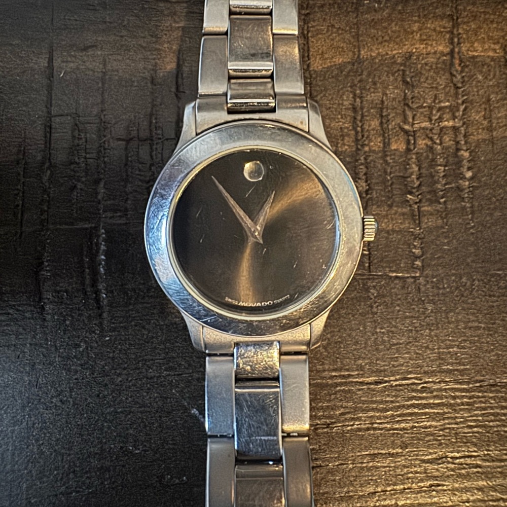 Movado Silver and Black Women's Watch